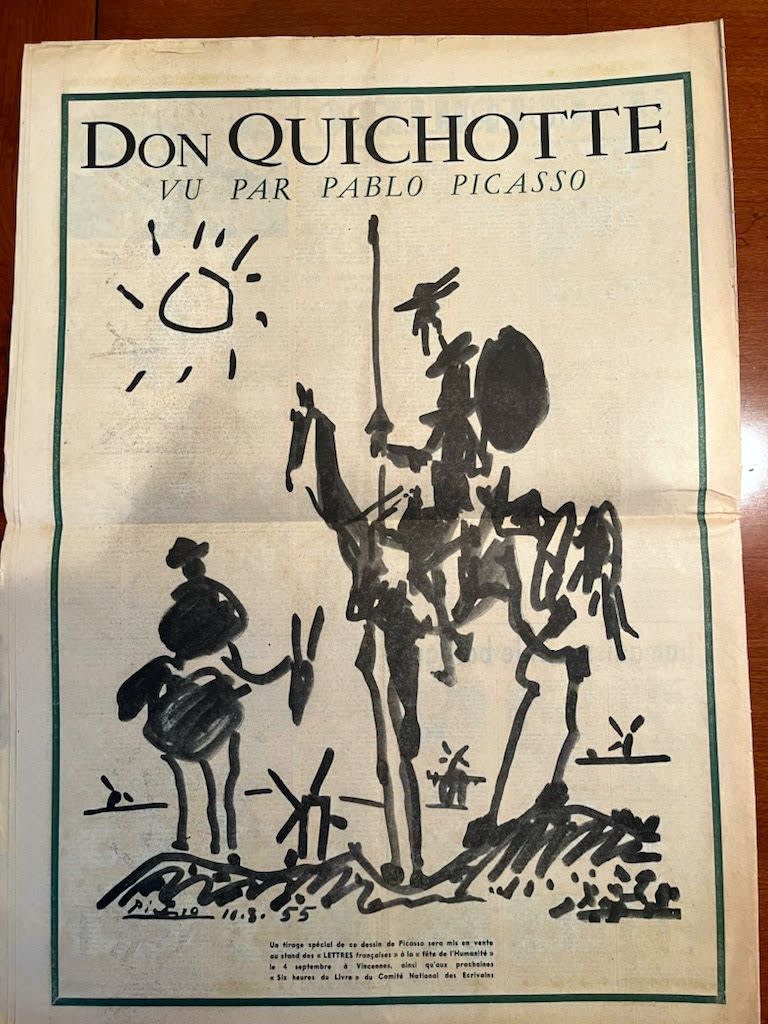A New Jersey man says he has a rare, earlier version of this famous Pablo Picasso work. Called "Don Quixote," the piece depicts Miguel de Cervantes' literary character and his trusty sidekick.
