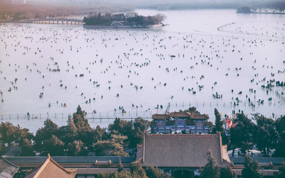 Frozen lake at Beijing's Summer Palace - Chalffy/E+