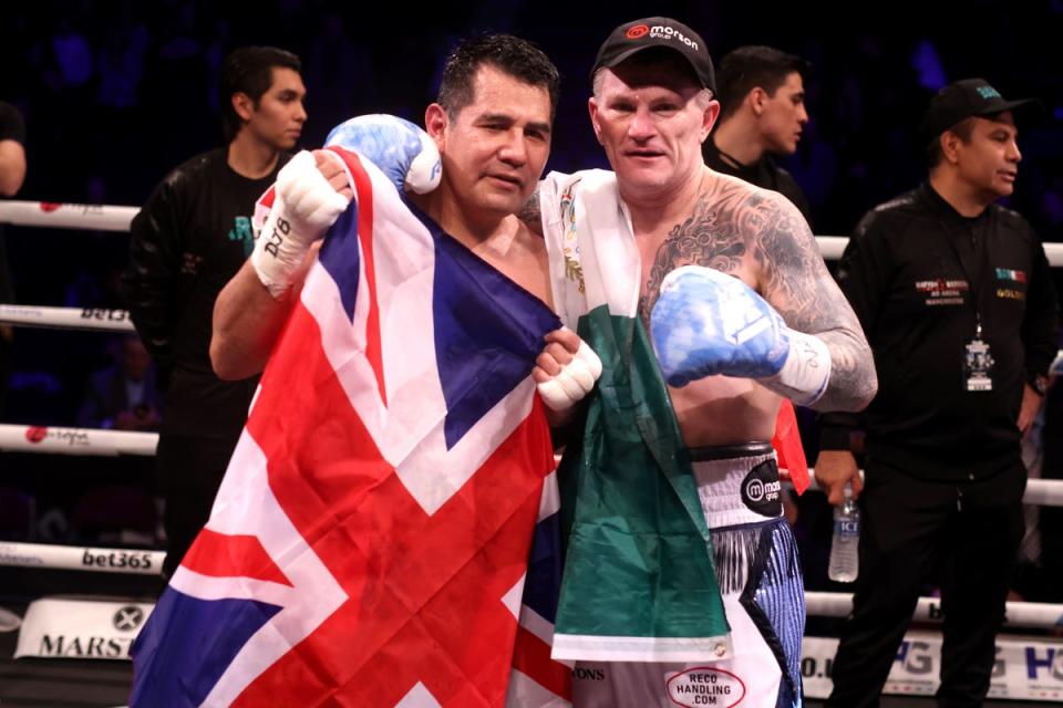 Ricky Hatton (right) faced Marco Antonio Barrera in Manchester  (PA Wire)