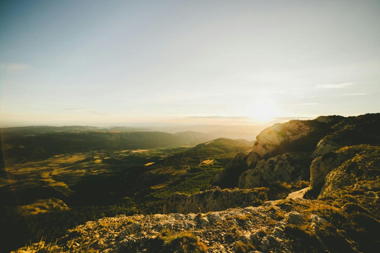 a bright sunrise in Catalonia, Spain