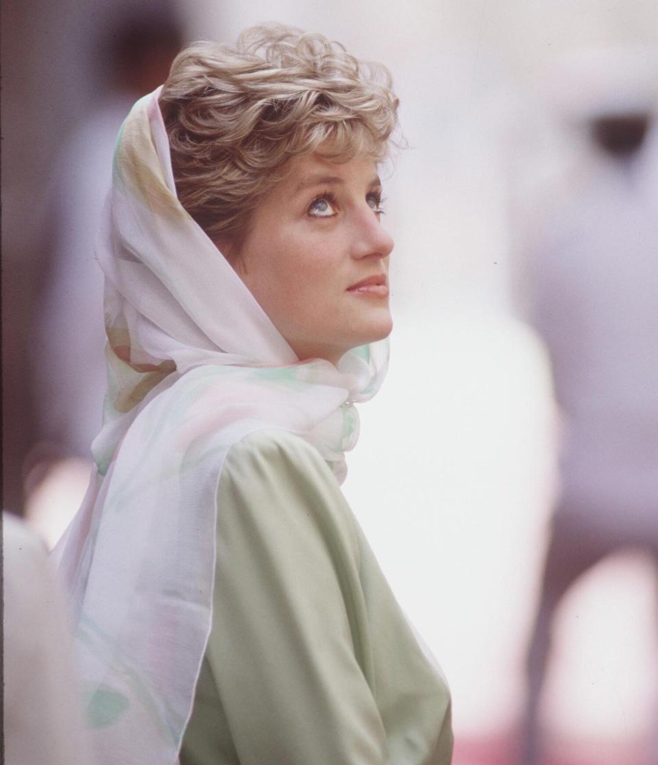 Diana, Princess Of Wales, In Egypt Wearing A Headscarf
