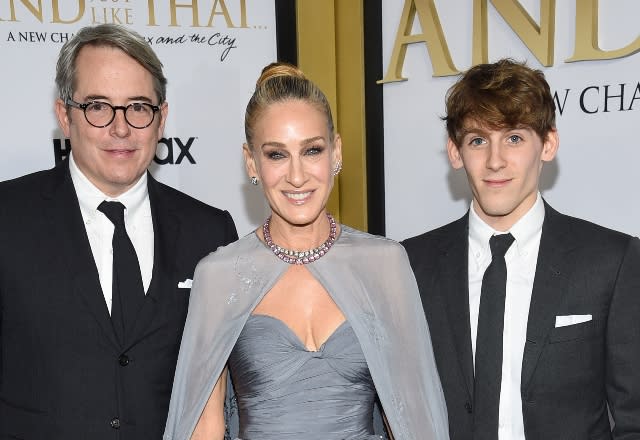 Matthew Broderick, Sarah Jessica Parker, and James Wilkie Broderick at the December 8 NYC premiere of ‘And Just Like That’ - Credit: Evan Agostini/Invision/AP.