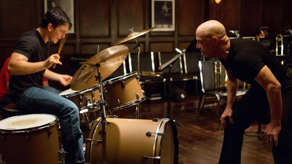  Terence watches Andrew play the drums in 2014's Whiplash movie. 