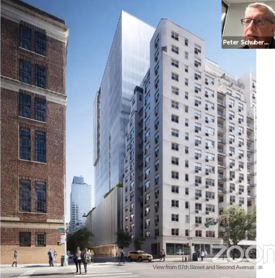 Blood Center leaders said the new headquarters would help transform East 67th Street, presenting a more welcoming façade than their current brick building. (Manhattan Community Board 8)