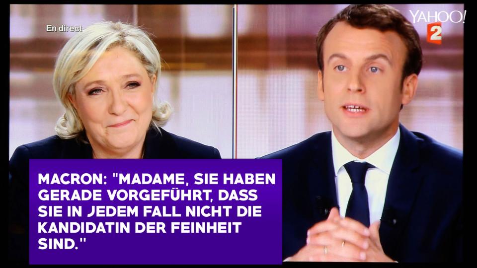 Harter Schlagabtausch: So verlief das finale TV-Duell zwischen Macron und Le Pen