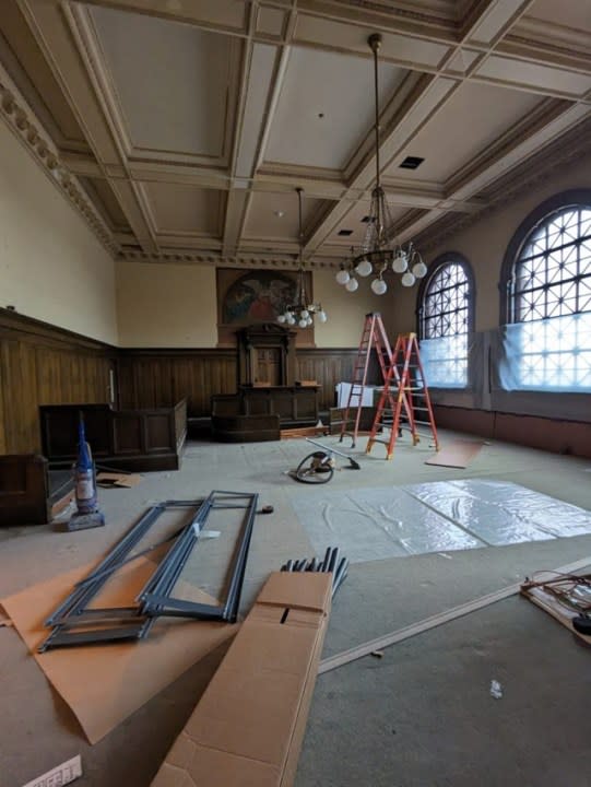 Division III Courtroom prior to construction work, Colorado Springs Pioneers Museum.