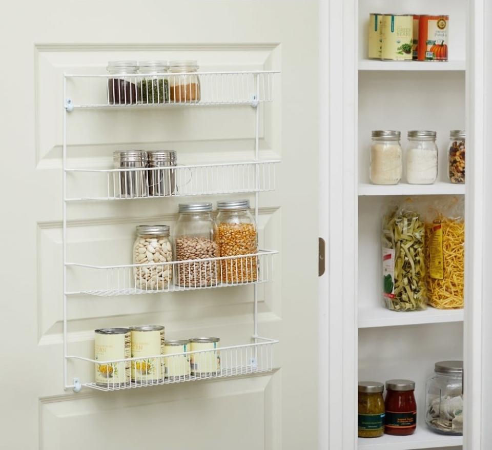 the racks hanging inside a cabinet