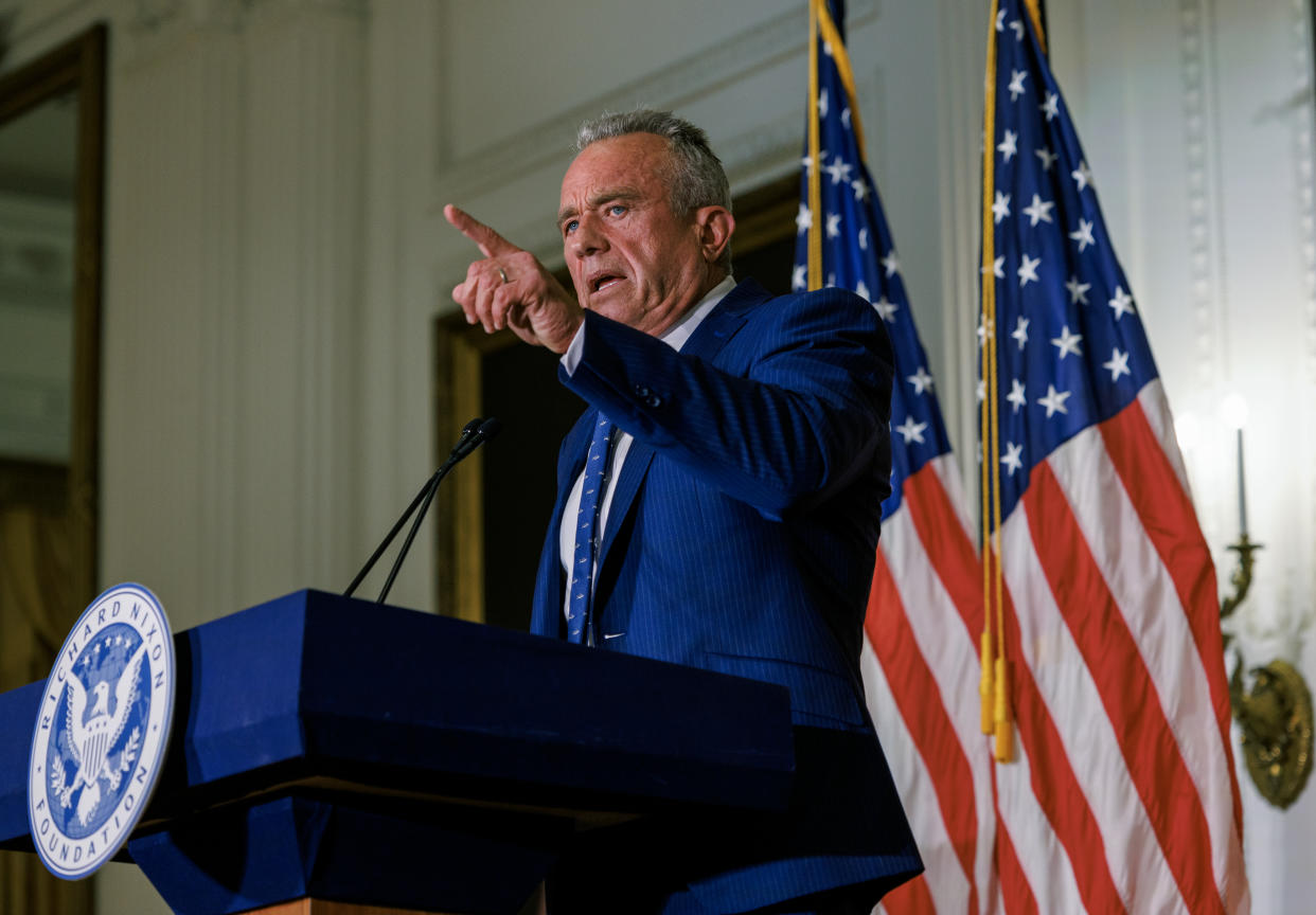 Robert F. Kennedy Jr. speaking at the Nixon Library.