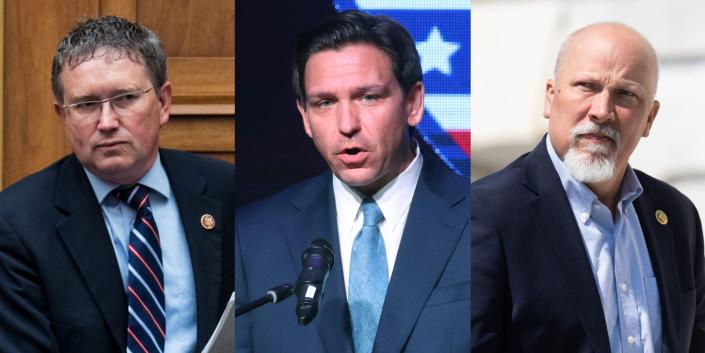 Reps. Thomas Massie and Chip Roy were among the earliest backers of DeSantis&#x002019; campaign.