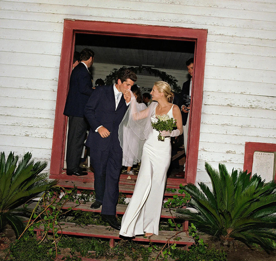 Carolyn Bessette Kennedy and John F. Kennedy Jr. on their wedding day.