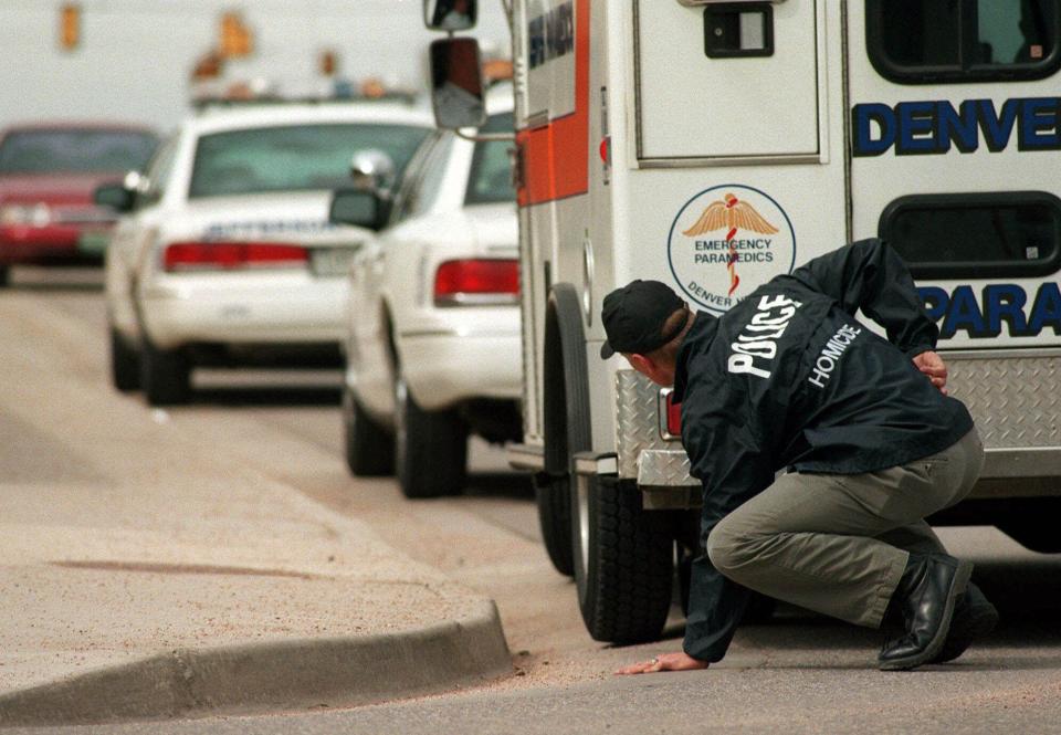 Near Columbine High School on April 20, 1999.