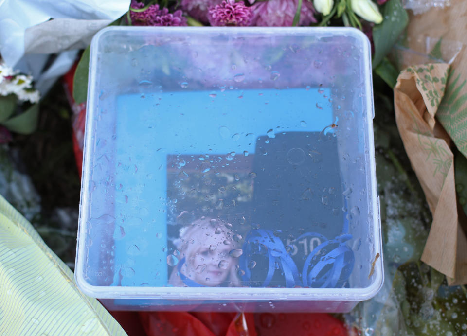 Tributes, including a box containing a photograph of his wife Lissie and PC Harper's shoulder number, 510, left near the scene where Thames Valley Police officer Pc Andrew Harper, 28, died following a "serious incident" at about 11.30pm on Thursday near the A4 Bath Road, between Reading and Newbury, at the village of Sulhamstead in Berkshire.