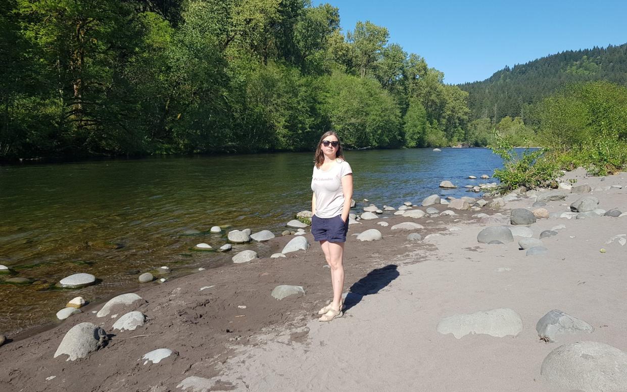 Rosemary Behan by Sandy River in Oregon - Rosemary Behan