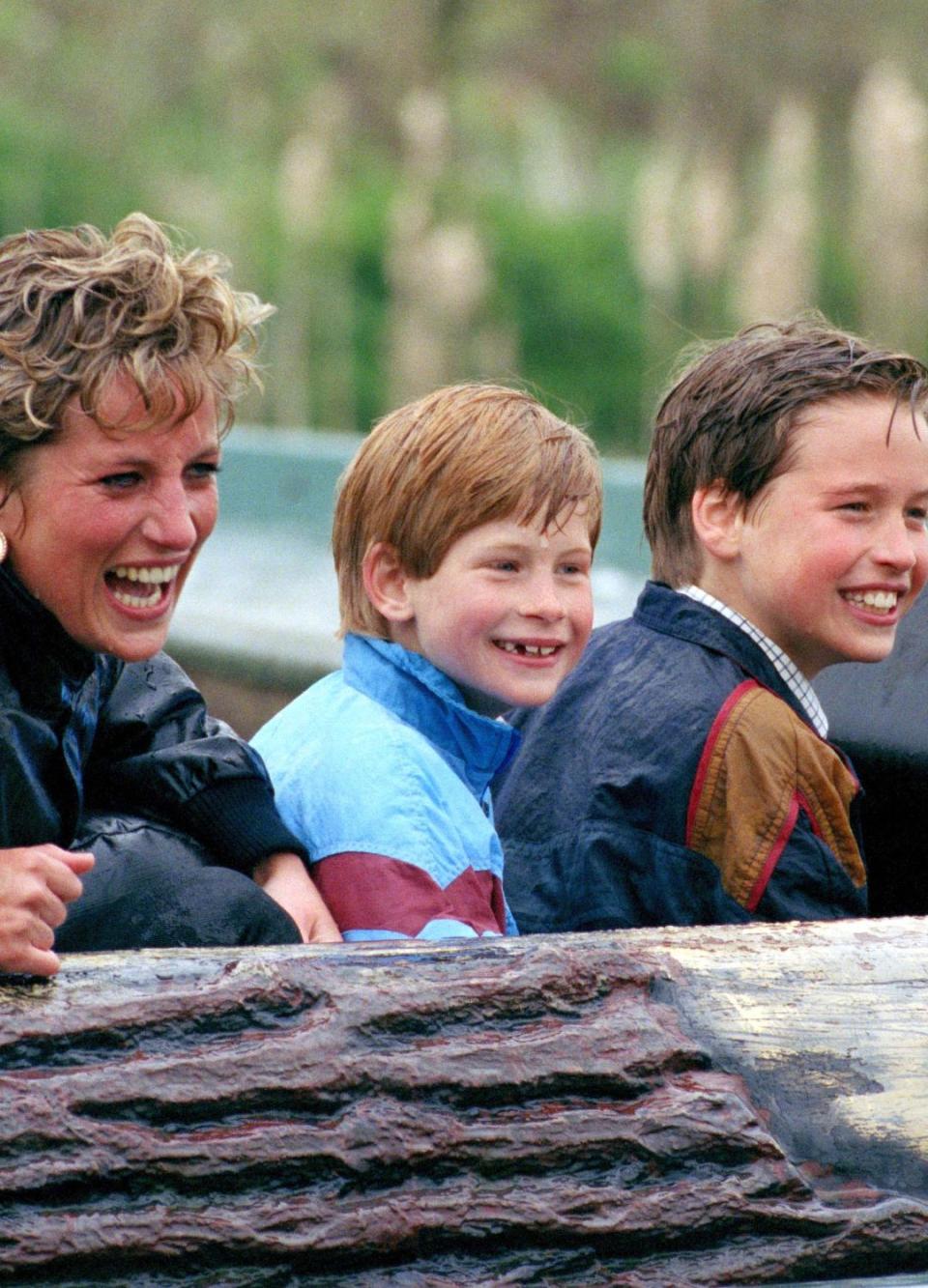 Princess Diana having fun with Harry and William