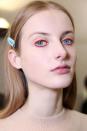 <p><strong>Trend: coloured liner </strong></p><p>Lead make-up artist Peter Philips was inspired by the sunglasses seen on the catwalk at the Dior show, as he chose to line the models' eyes with a matching colour to the shades they were each wearing.</p>