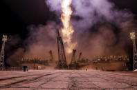 The Soyuz TMA-17M spacecraft carrying the International Space Station (ISS) crew of Kjell Lindgren of the U.S., Oleg Kononenko of Russia and Kimiya Yui of Japan blasts off from the launch pad at the Baikonur cosmodrome, Kazakhstan, July 23, 2015. REUTERS/Shamil Zhumatov