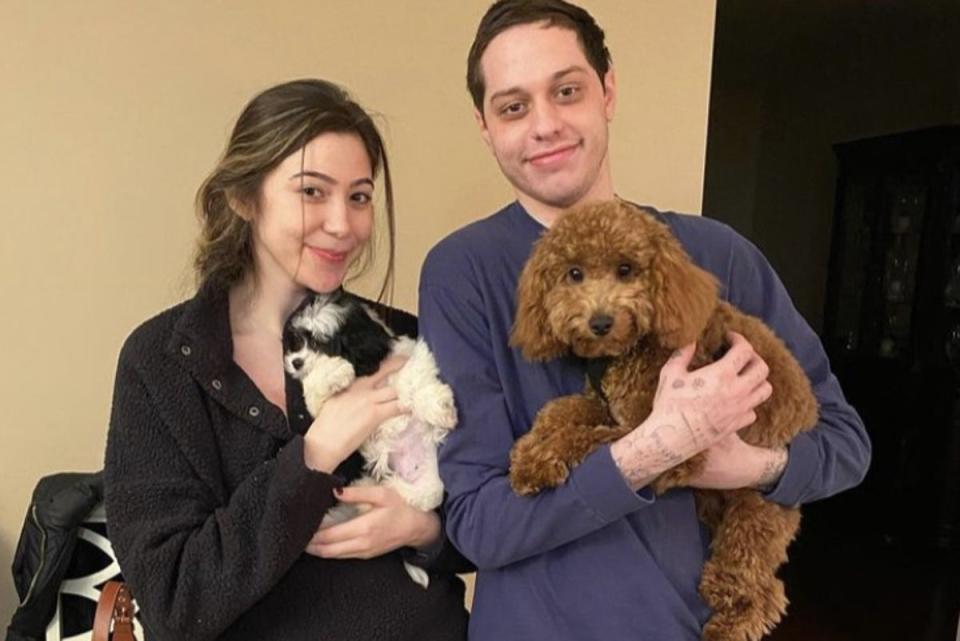 The comedian, pictured with his sister and family dogs, was recently charged with reckless driving (Instagram)