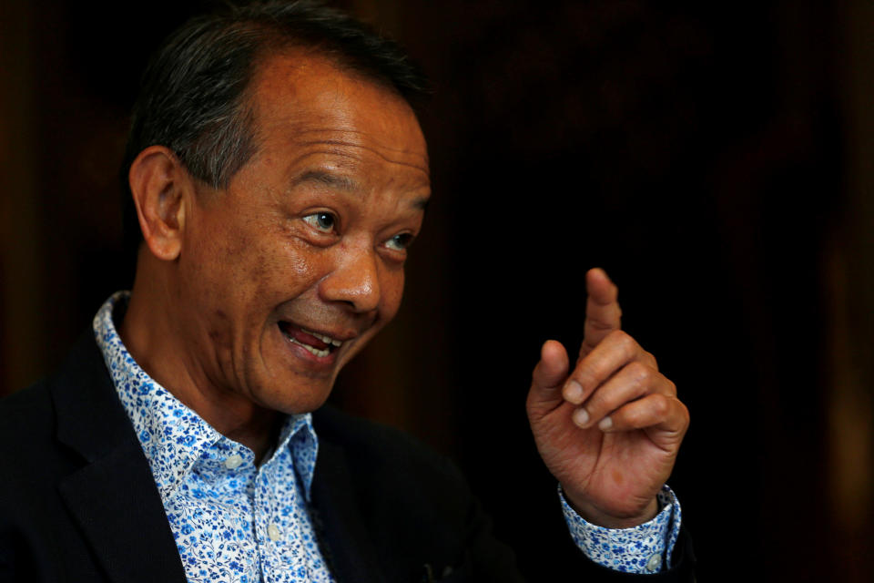 Managing Director and General Manager Sanya Saengboon gestures during an interview with Reuters at the Al Meroz hotel in Bangkok