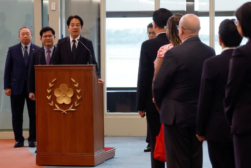 Taiwan's Vice President William Lai departs from Taoyuan International Airport