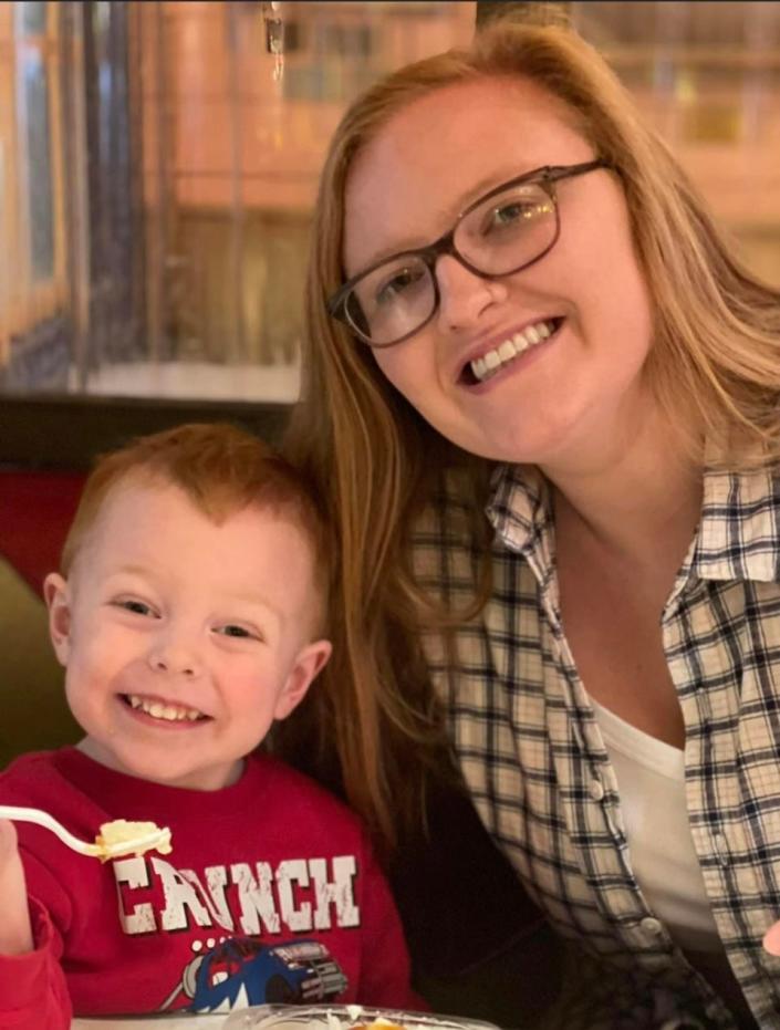 Ashley Bailey, right, was killed in crash in Lebanon on April 25, 2022. Her son, Colson, who was also in the car, was treated at a hospital and released, police said at the time.