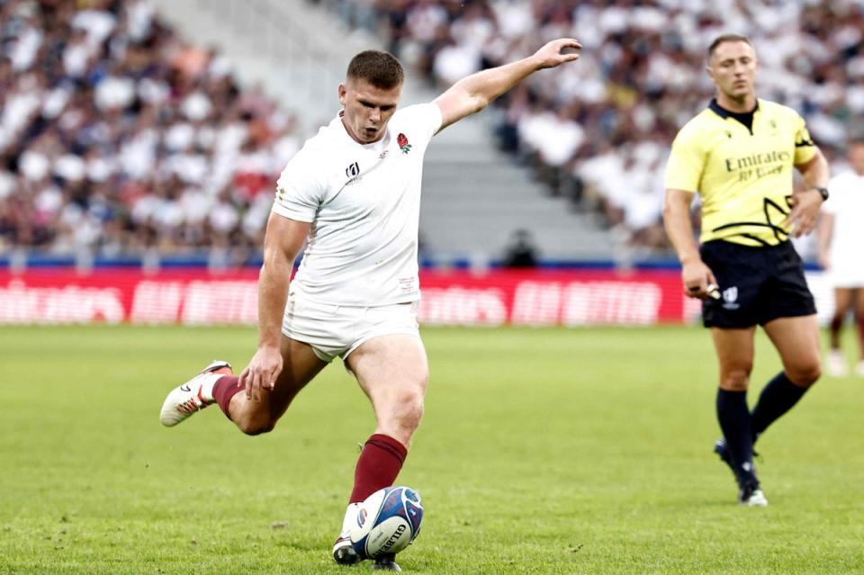 Owen Farrell overtook Jonny Wilkinson as England’s leading points scorer of all time in Lille (AFP via Getty Images)