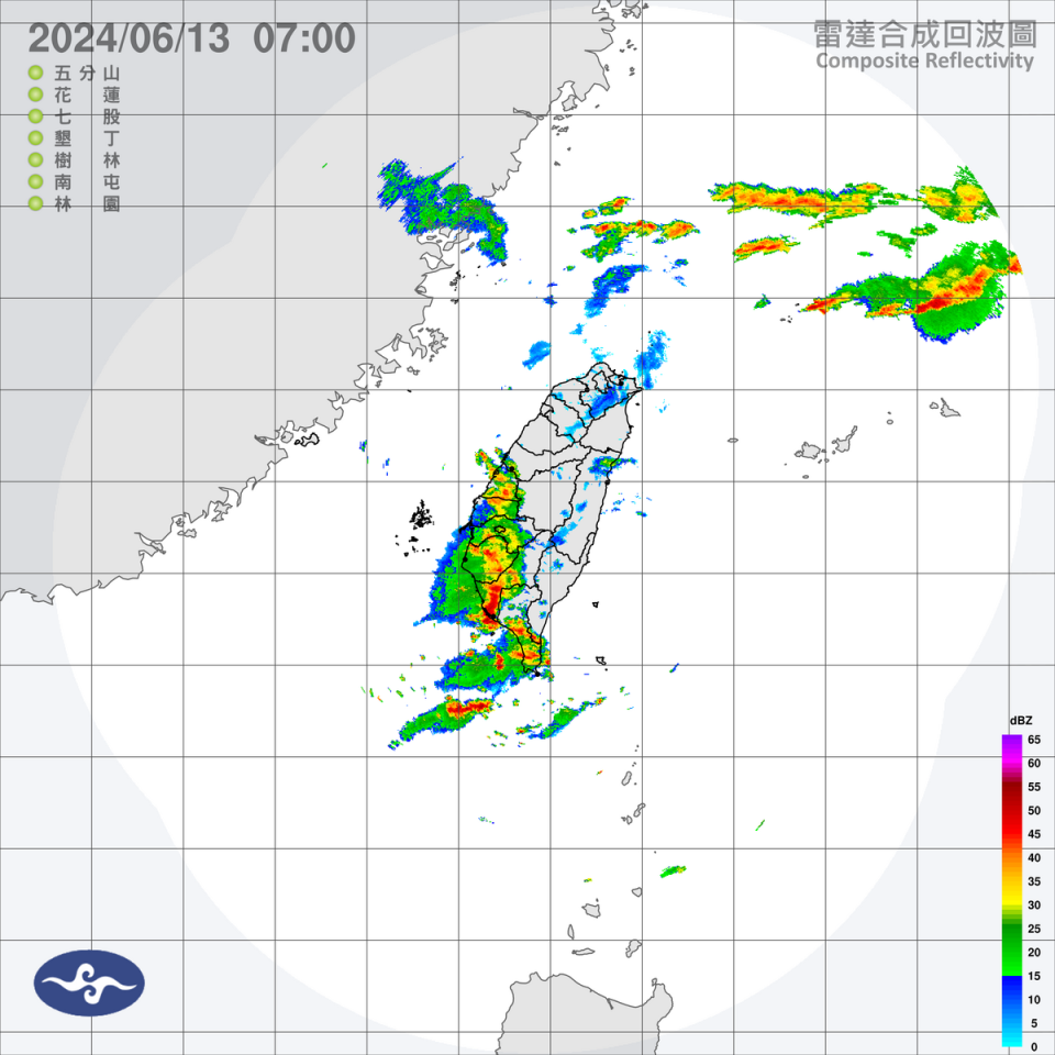 西南風影響全台，今天南部地區將有短暫陣雨或雷雨，尤其是雲林以南地區6縣市將有局部大雨，請民眾注意。   圖：中央氣象署／提供