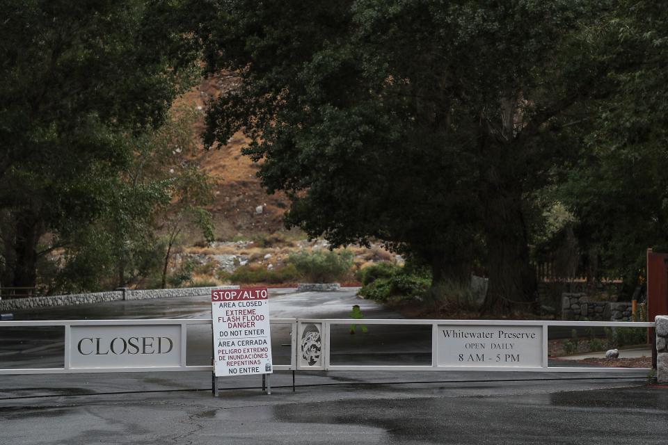 The Whitewater Preserve was closed because of possible flooding in Whitewater, Calif., June 22, 2022. 