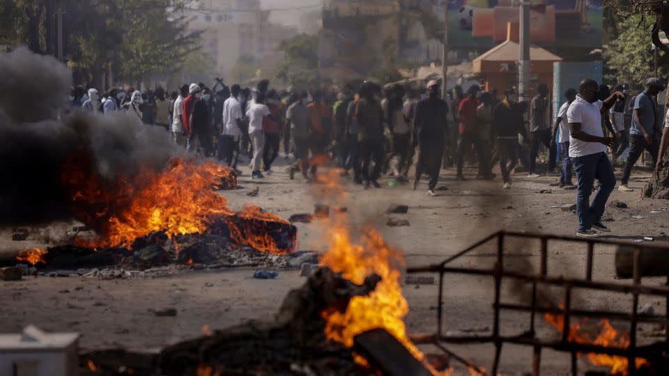 Senegalese demonstrators protest against the postponement of the Feb. 25 presidential election, in Dakar, Senegal February 9, 2024. - Zohra Bensemra/Reuters