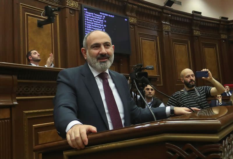 FILE PHOTO: Armenian Prime Minister Pashinyan attends a session of the National Assembly in Yerevan