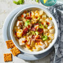 <p>You can use any kind of fish to make this fish and corn chowder, but try to avoid full-flavored varieties like mackerel or bluefish unless it's straight off the boat or it'll overwhelm the soup. "When you're staring down a new type of fish, chowder is a foolproof preparation," chef Mike Lata says, so try this recipe with different kinds of fish. <a href="https://www.eatingwell.com/recipe/273379/fish-chowder-with-corn-fennel/" rel="nofollow noopener" target="_blank" data-ylk="slk:View Recipe" class="link ">View Recipe</a></p>
