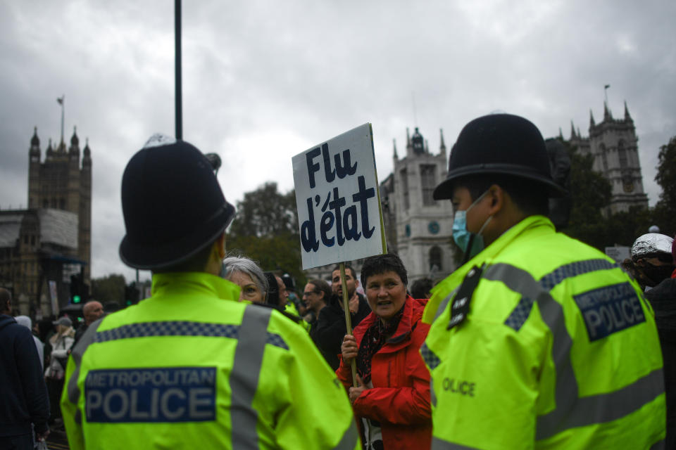 Protestors Demonstrate Against Coronavirus Lockdown Measures