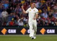 Australia's Mitchell Marsh celebrates after he dismissed New Zealand's Kane Williamson for nine runs during the second day of the third cricket test match at the Adelaide Oval, in South Australia, November 28, 2015. REUTERS/David Gray -