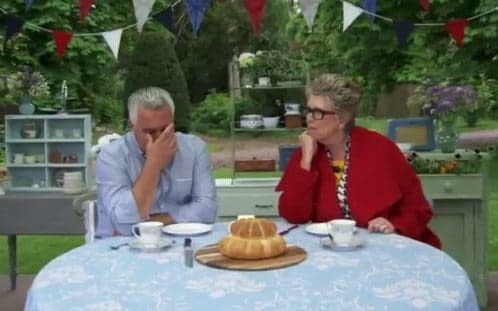 Paul Hollywood and Prue Leith made sure to instruct contestants on the proper fingering treatment during last night's Bake Off - Channel 4