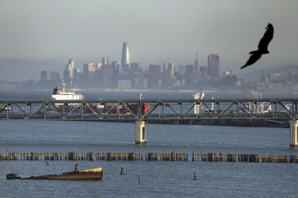 From Point Richmond you can look across San Francisco Bay to San Francisco.