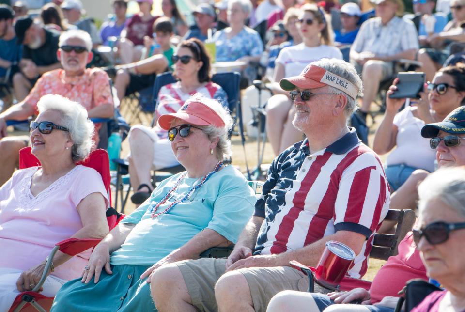 The crowd listens as the Pensacola Civic Band performs during a previous Memorial Day concert at Community Maritime Park.