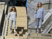 <p>En chándal y Converse, así se dejó ver este martes (5 de febrero) Sarah Jessica Parker en el rodaje neoyorquino de ‘Divorce’, cuya tercera temporada se estrenará este año en HBO. (Foto: Gtres). </p>