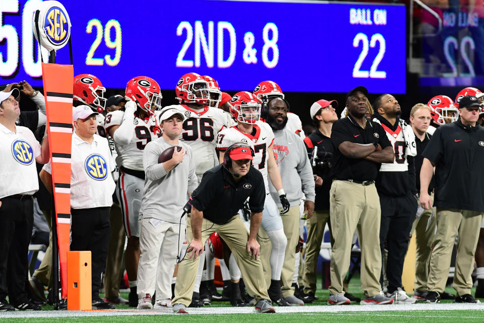 The Bulldogs plummeted in the rankings this year, but they'll return in 2024 with a vengeance.  (Perry McIntyre/ISI Photos/Getty Images)