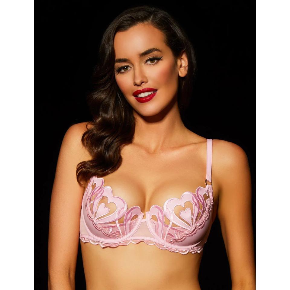 1) Pink Heart Bra