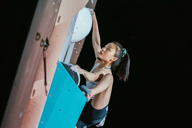 <span class="article__caption">South Korea's Chaehyun Seo on her way to silver.</span> (Photo: Lena Drapella/IFSC)