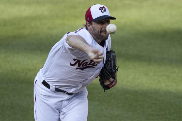 Fans see 1st Nats exho from balcony; Harper HRs off Scherzer