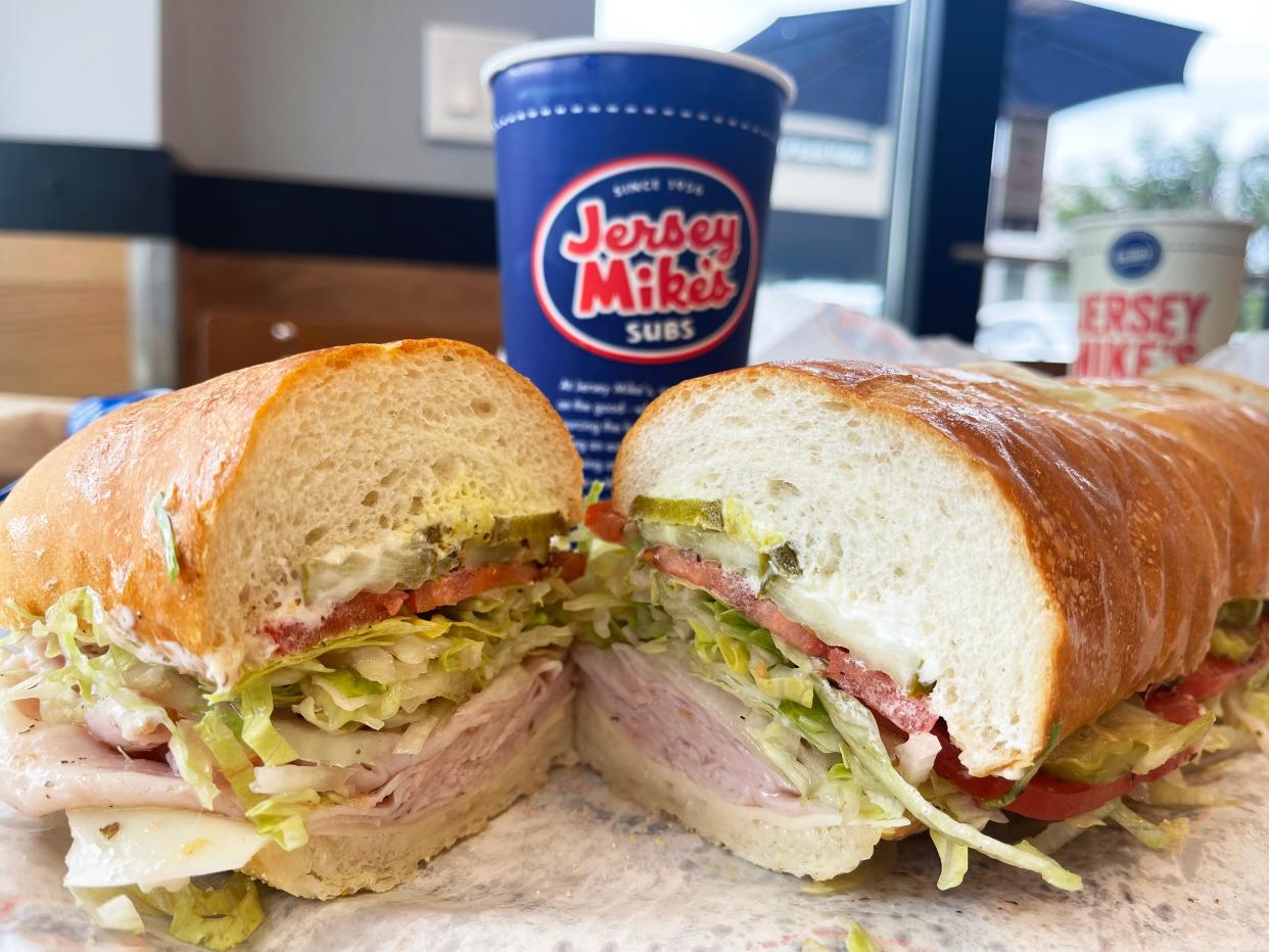 The “Turkey and Provolone” sandwich from Jersey Mike’s Subs in South Naples.