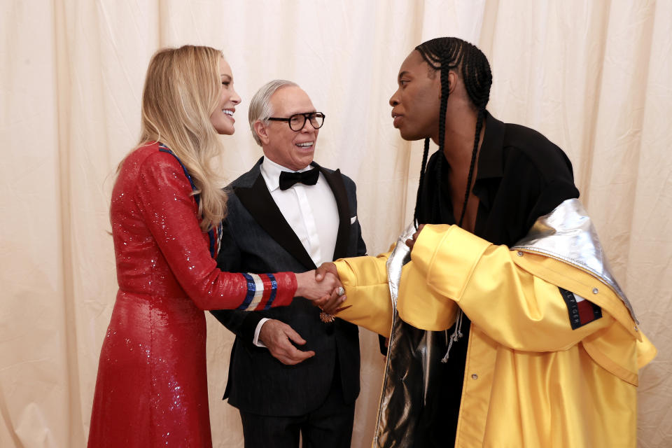 Dee Hilfiger, Tommy Hilfiger and Jeremy O. Harris at the 2021 Met Gala. - Credit: Getty Images
