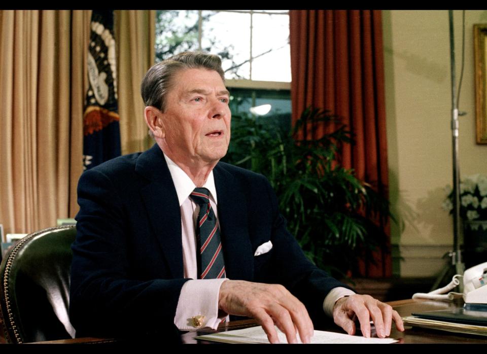 "We will never forget them, nor the last time we saw them -- this morning, as they prepared for their journey, and waved good-bye, and slipped the surly bonds of earth to touch the face of God."    In an address to the nation, Reagan eulogized the crew of the <em>Challenger</em> space shuttle. The whole country watched the shuttle explode in Earth's atmosphere on live television, and Reagan was able to offer words to a country in shock and mourning.    <a href="http://www.msnbc.msn.com/id/3638320/ns/us_news-the_legacy_of_ronald_reagan/" target="_hplink">(MSNBC)</a>