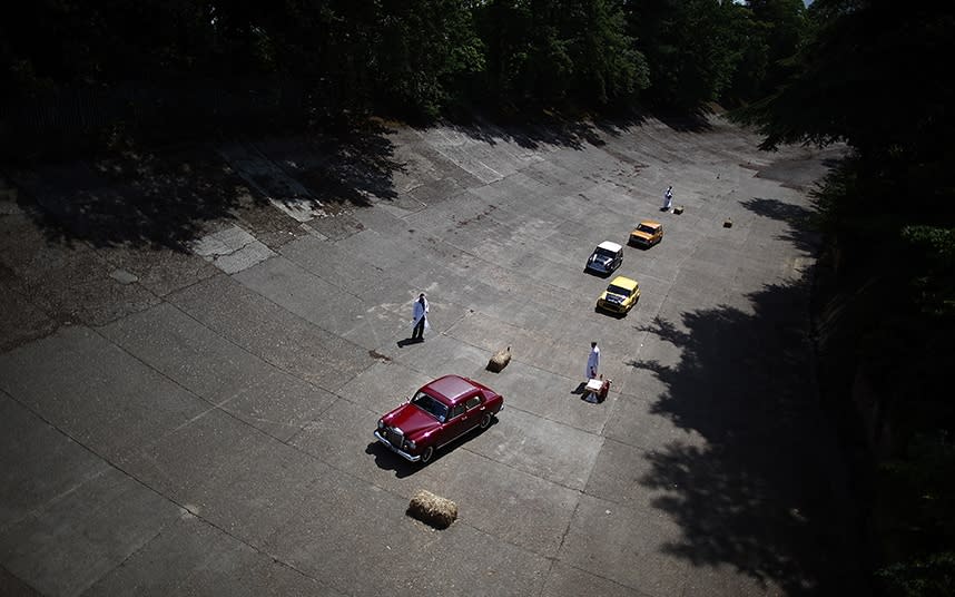 The banked track at Brooklands racing circuit - 2011 Getty Images