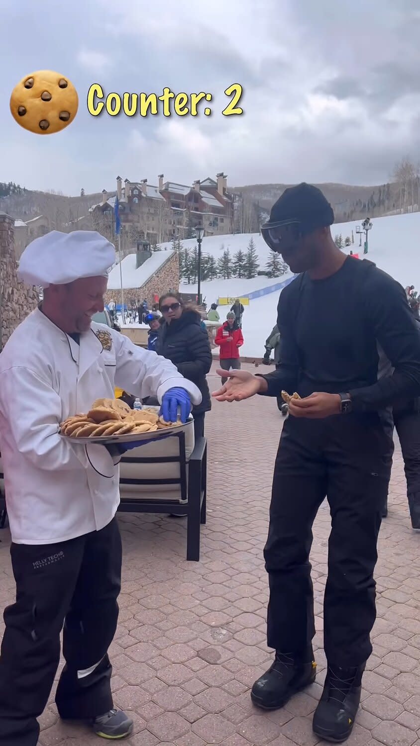 See Bachelor Matt James Attempt to Eat 100 Cookies at a Ski Resort: ‘I’ll Never Turn Down a Cookie