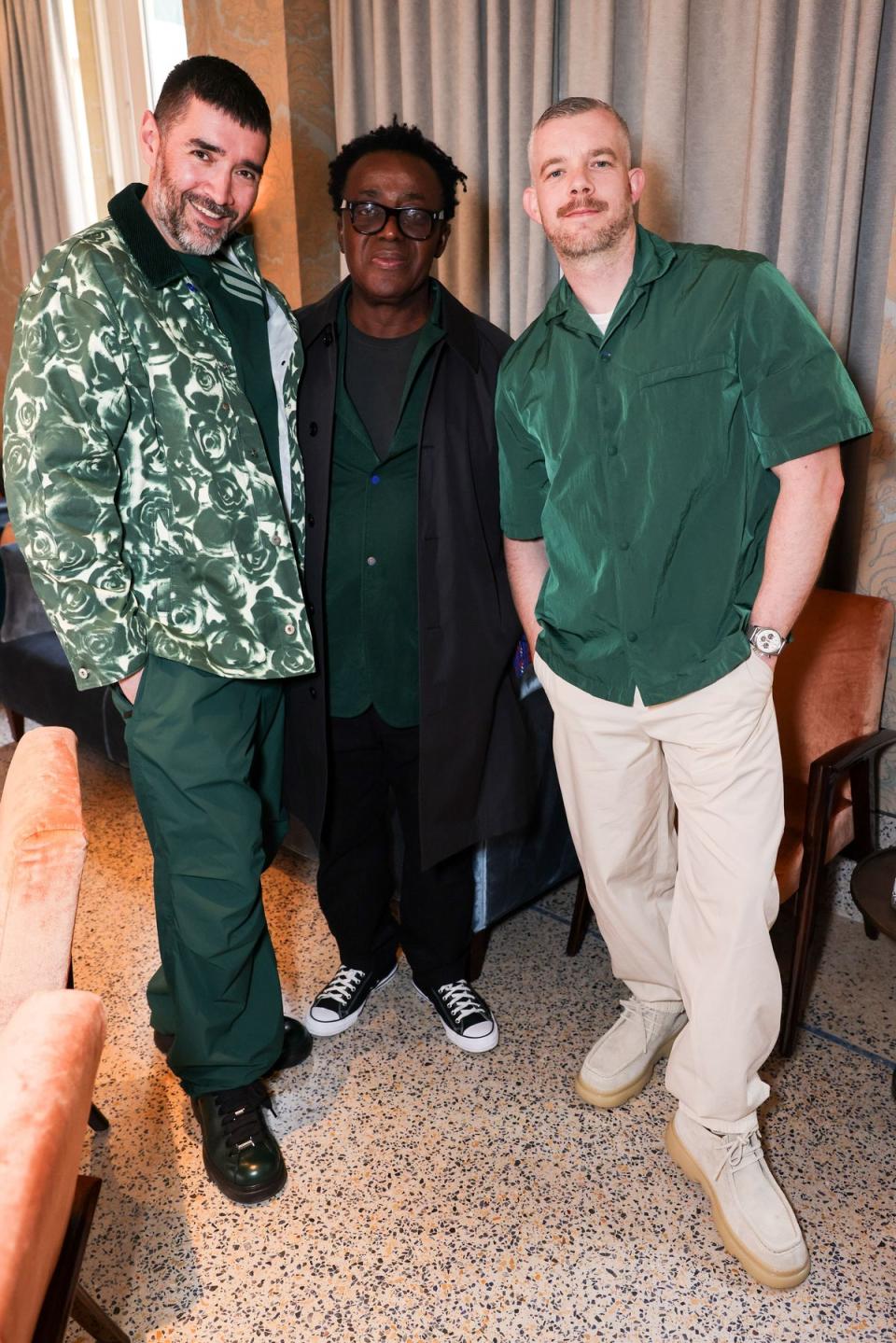 Robert Diament, Sir John Akomfrah and Russell Tovey (Dave Benett/Getty Images for Burberry)