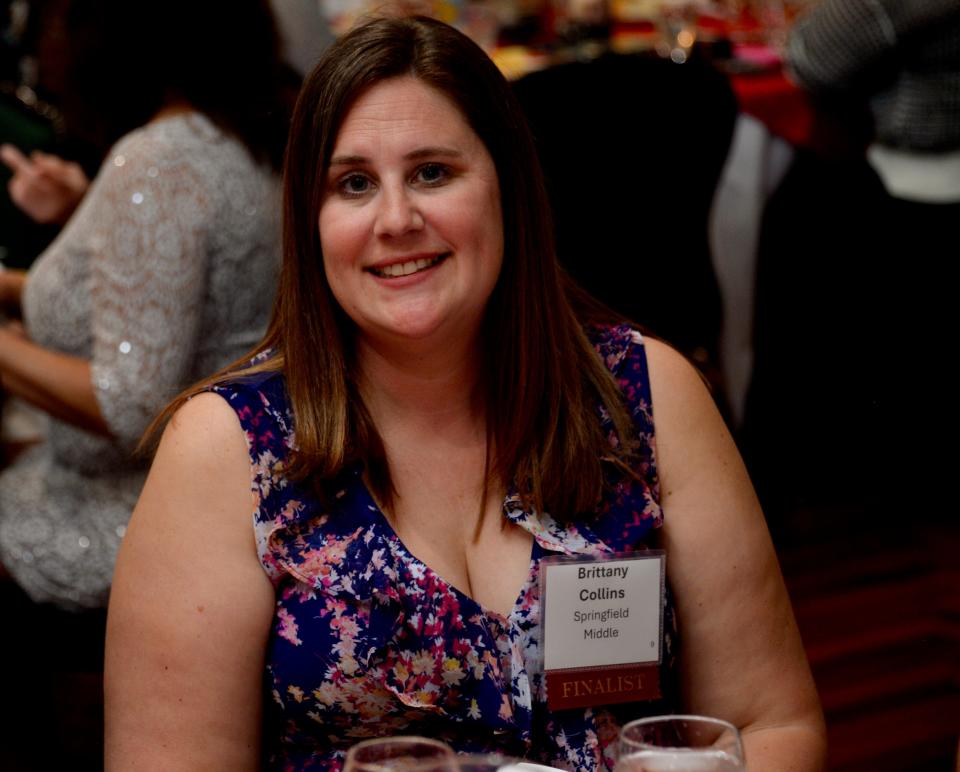 Springfield Middle School teacher Brittany Collins at the WCPS 2024-2025 Teacher of the Year banquet before it was announced she is the winner.