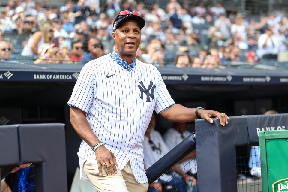 Former Yankees outfielder Darryl Strawberry at Old Timer’s Day in 2023.