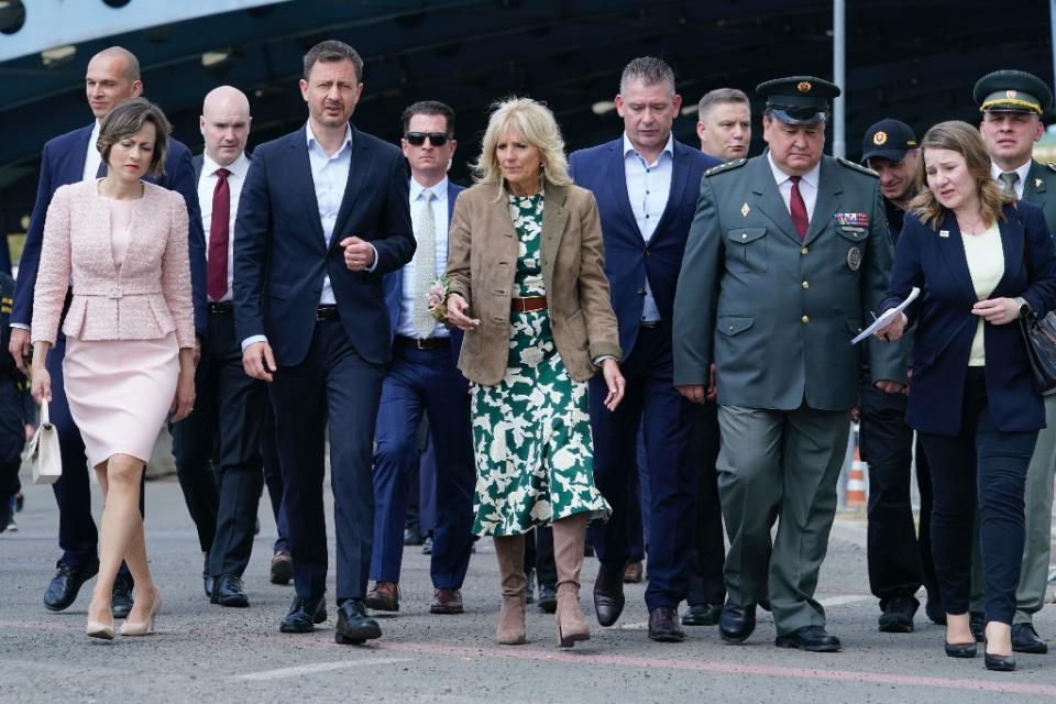 Jill Biden visits Kosice, Slovakia for Mother’s Day on May 8. - Credit: AP Photo/Susan Walsh, Pool