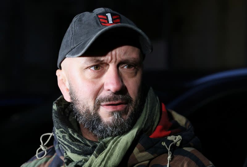 Andriy Antonenko looks on during his detention in connection with the killing of the investigative journalist Pavel Sheremet, in Kiev